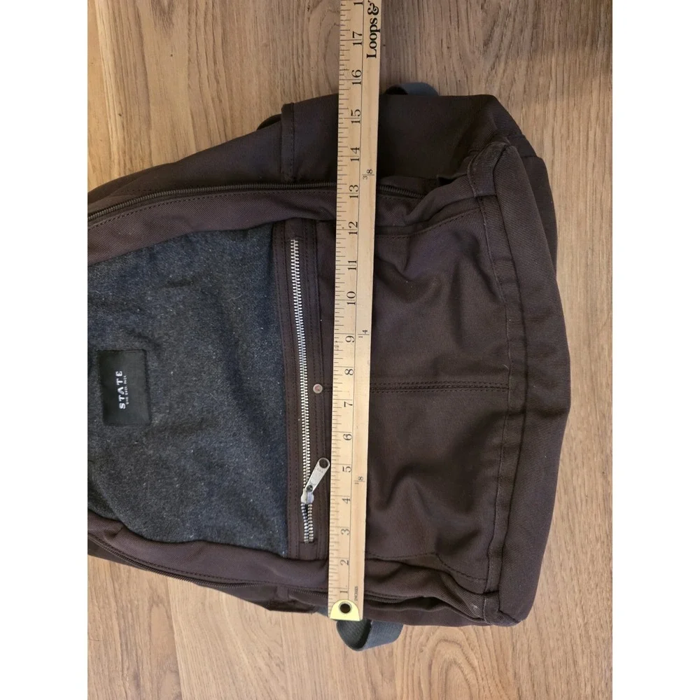 State Backback Evans Double Pocket Limited Edition Brown Gray Adult Size Laptop
